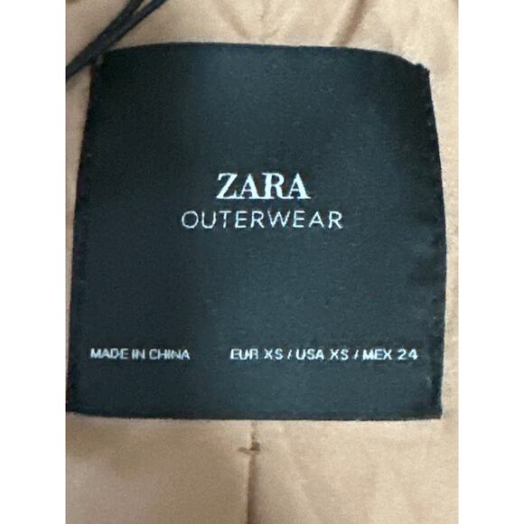 Zara Brown Faux Fur Collared Long Sleeve Curly Teddy Sweater Jacket Size XS - Picture 4 of 4